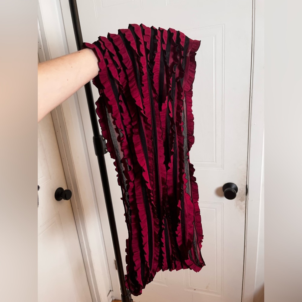 Beautiful Tube Ruffles Red Scarf